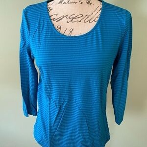 Women’s Blue Striped Chicos Size 1 Top